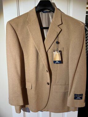 NWT Men's Camel Hair Jacket Blazer Size 46S